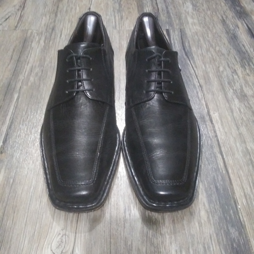 Bugatti black leather oxford dress shoes size 10